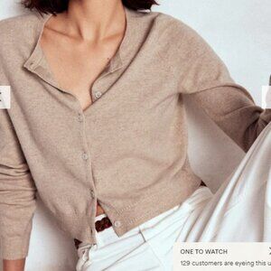 Boden Eva Cashmere Cropped Cardigan – Chinchilla Melange (Women’s XS)